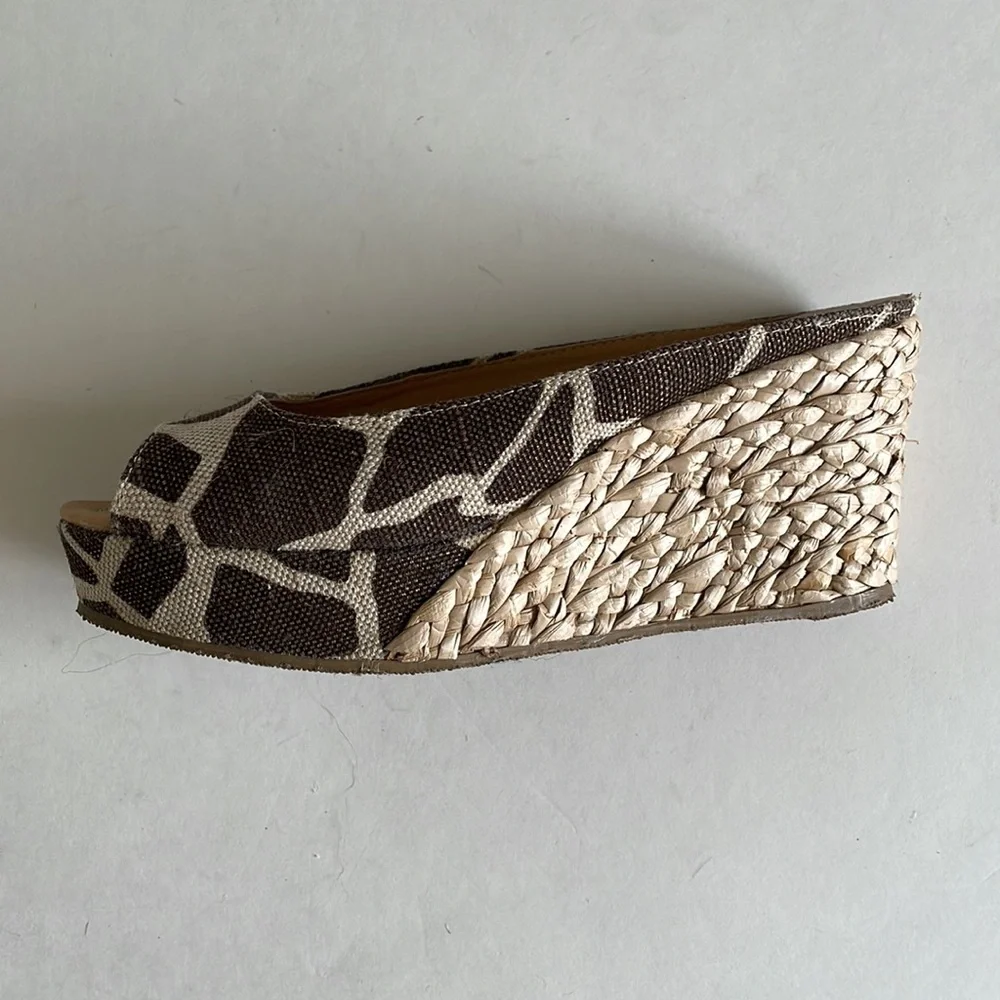 CL by Laundry Animal Print Open Toe Wedges